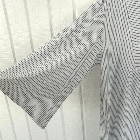 A New Day Target Women Shirt Dress 3/4 Sleeve Blue Preppy Coastal Cotton Size XL - Picture 3 of 8